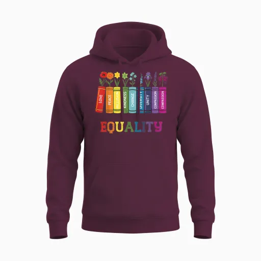 Equality Books Pride Csd Party Für Schwule Und Schwule in Regenbogenfarben, Lgbtq Unisex Hoodie - Maroon