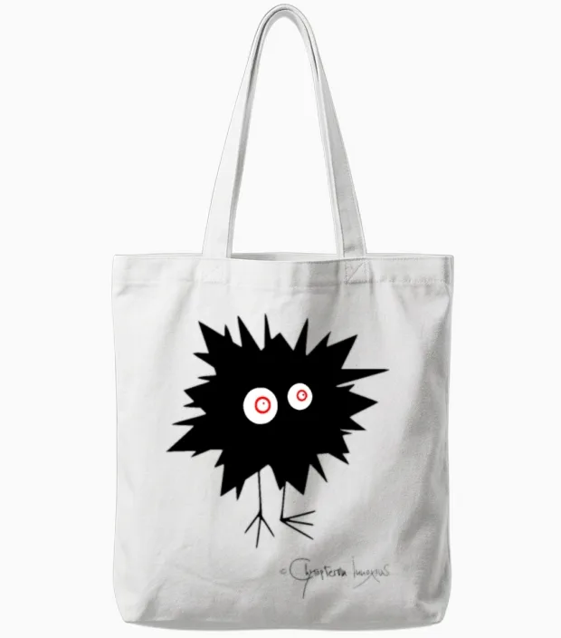 Woolly Beastie Flashed - Bestiolus Fulguratus Tote Bags in White