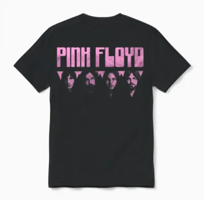 Pink Floyd Logo Pink Unisex T-Shirt - Black
