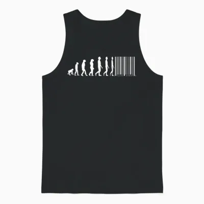 Evolution Von Affen Zum Menschen Mit Barcode Unisex Tank Top - Black
