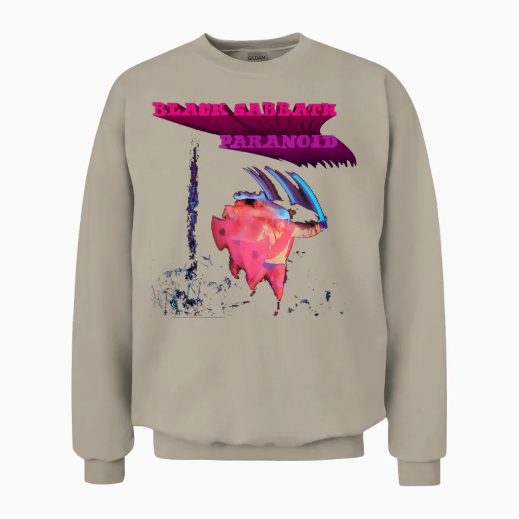 Black Sabbath Official Paranoid Motion Trails Unisex Sweatshirt in Sand