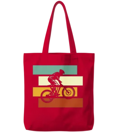 Mountainbike Retro Tote Bags - Red