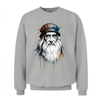 Mystic Bearded Sage Portrait Splash Unisex Sweatshirt - Ash