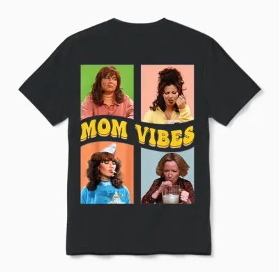 Retro Nineties Mom Vibes Vintage Mother's Day Women's Shirt T-Shirt, Black Unisex T-Shirt - Black
