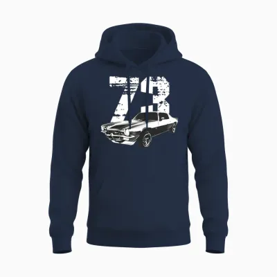 1973 Camaro Z28 Front Three Quarter View Silhouett Unisex Hoodie - Navy