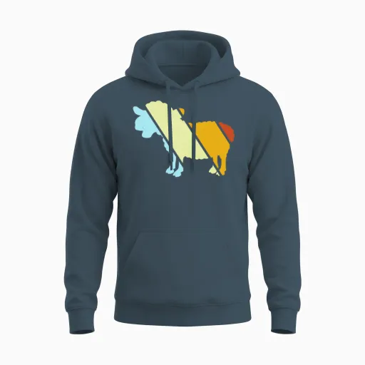 Sheep Retro Unisex Hoodie - Dark Heather