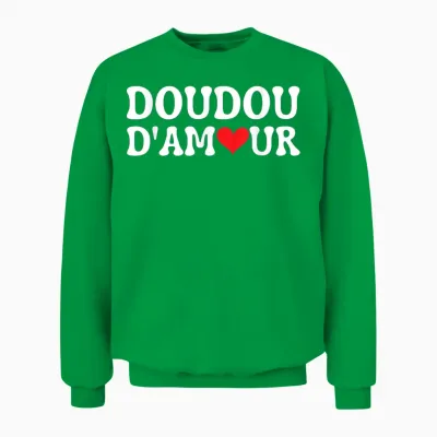 Love Doudou Humour Valentine's Day Idea for Couples T-Shirt, Black, S Unisex Sweatshirt - Irish Green