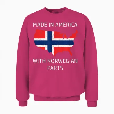 Made in America with Norwegian Parts - Norway and Usa Pride Unisex Sweatshirt - Heliconia