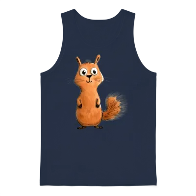 Funny Squirrel Unisex Tank Top - Navy