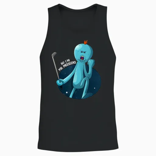 Mademark X Rick and Morty - Rick and Morty Shirt Stressed Meeseeks Unisex Tank Top - Black