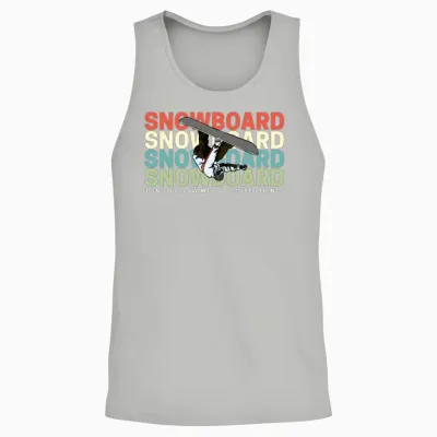 Snowboard Skiing Retro Cool Unisex Tank Top - Ash