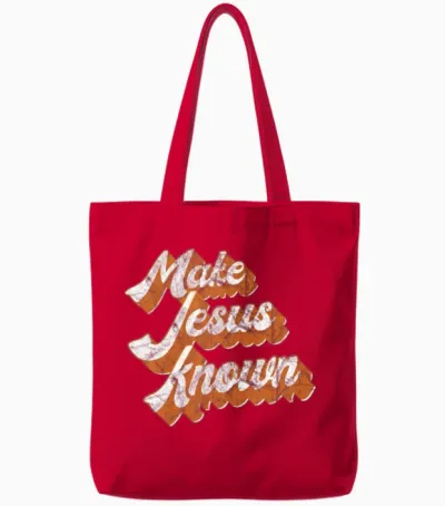 Make Jesus Known Retro Tote Bags - Red