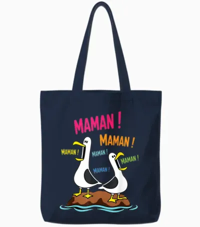 Motif Mouette Drôle Maman Meme Oiseaux Criant Maman Tote Bags - Navy