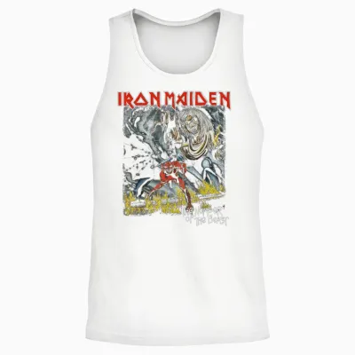 Iron Maiden - Eddie Number of the Beast T-Shirt, Black Unisex Tank Top - White
