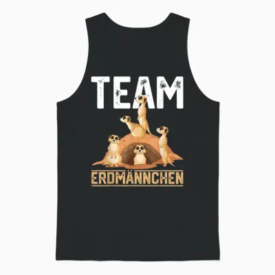 Team Erdmännchen Retro Meerkat Children's Girls Meerkat T-Shirt, Black Unisex Tank Top - Black
