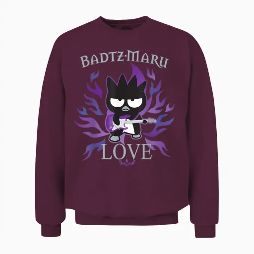 Badtz - Maru Rock Star Love Unisex Sweatshirt in Maroon