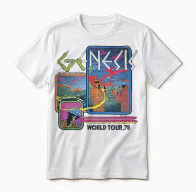 Genesis Rock Music Band World Tour 78 Unisex T-Shirt - White