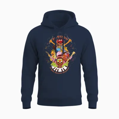 Disney the Muppets Dr Teeth & Electric Mayhem Keyboard Band T-Shirt, Black Unisex Hoodie - Navy