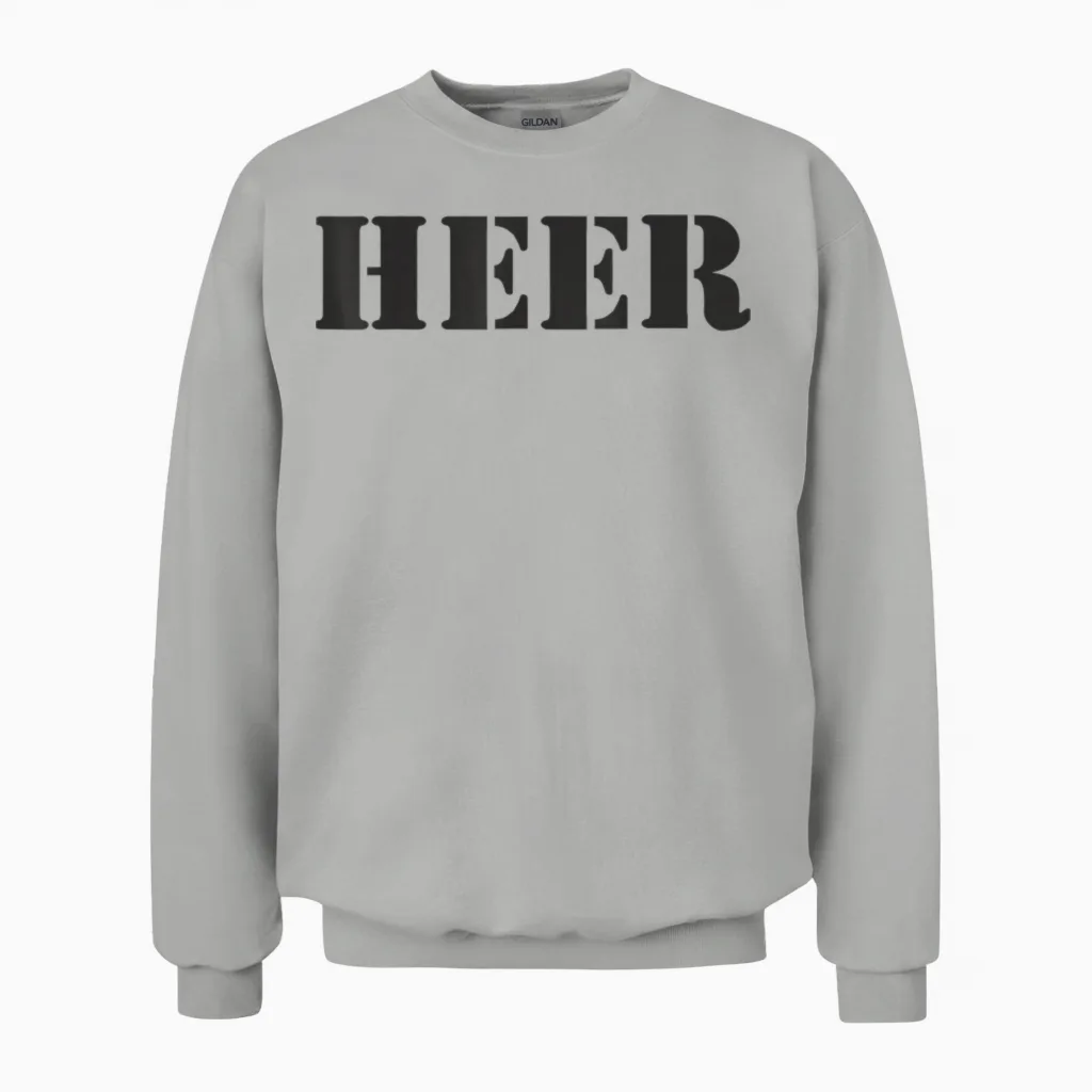 Schwarzer Schriftzug Heer Bundeswehr Bundesheer Armee Unisex Sweatshirt in Ash
