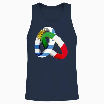 Uruguay Flag Italy Grown Ring Marriage Wedding Unisex Tank Top - Navy