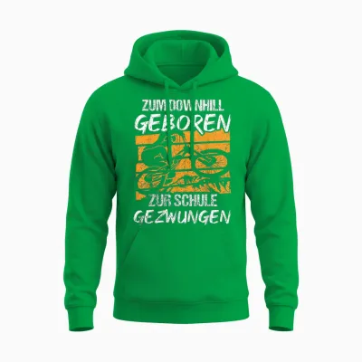 Downhill Geboren - Fahrrad Spruch Mountainbike Unisex Hoodie - Irish Green