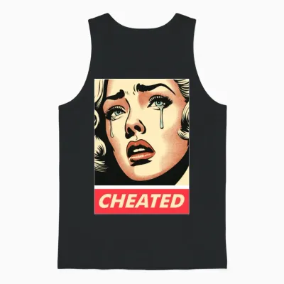 Retro Cheated Girl Unisex Tank Top - Black