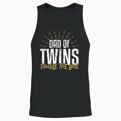 Twins Dad Unisex Tank Top - Black