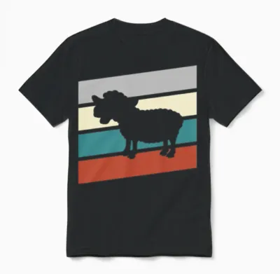 Sheep Retro Unisex T-Shirt - Black