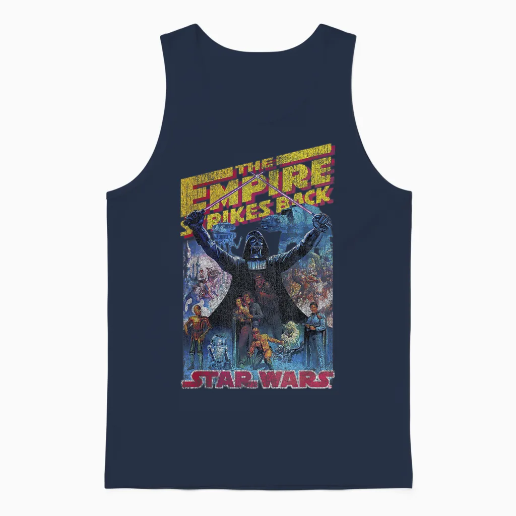 Star Wars Empire Strikes Back Retro Unisex Tank Top in Navy