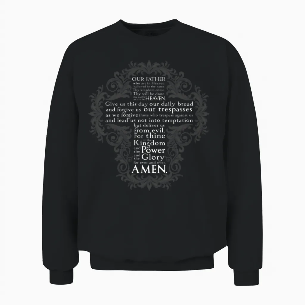 The Lord's Prayer - Christian Unisex Sweatshirt in Black