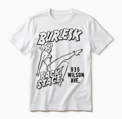 Retro Burlesk Back Stage Unisex T-Shirt - White