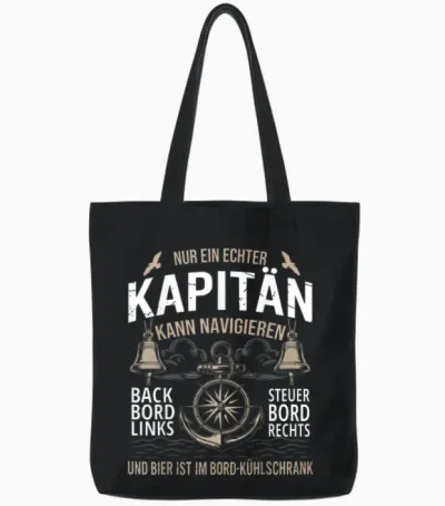 Funny Captain Navigation Gift Motor Boat Sailing Captain Tote Bags - Black