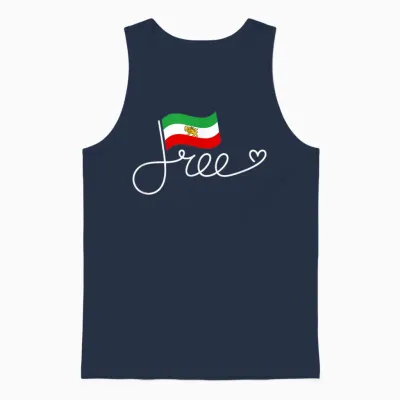Iran Flag Free – Persia Freedom Word Art Persia Unisex Tank Top - Navy