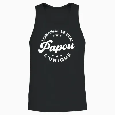Papou the Original the Unique Gift Men's Grandfather's Day Unisex Tank Top - Black