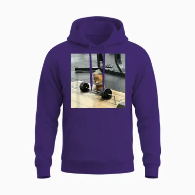 Hamster Deadlift Training Weightlifting Funny Hamster Unisex Hoodie - Purple