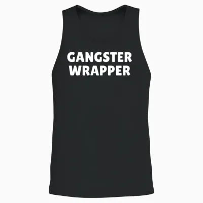 Gangster Wrapper Funny Christmas, Funny Christmas Unisex Tank Top - Black