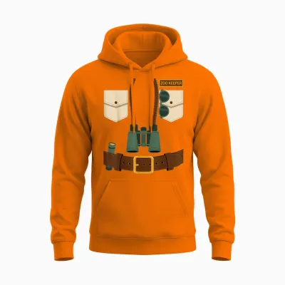 Zookeeper Halloween Costume Unisex Hoodie - Safety Orange