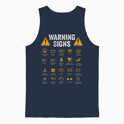 Funny Driving Warning Signs 101 Auto Mechanic Gift Driver Short Sleeve Unisex Tank Top - Navy