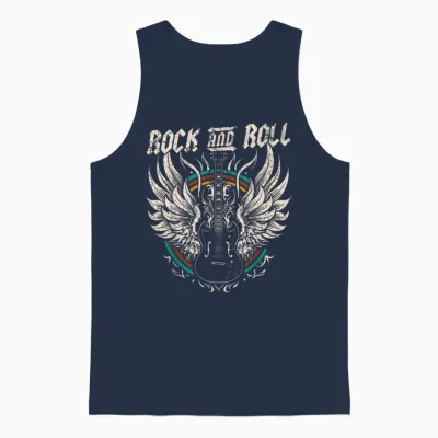Guitar Retro Lovers Rock and Roll Guitar Vintage Rock Music T Shirt Kids Black Unisex Toddler Short Sleeve T Shirt 158 Us 16.5 Unisex Tank Top - Navy