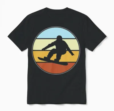 Snowboarding Retro Unisex T-Shirt - Black