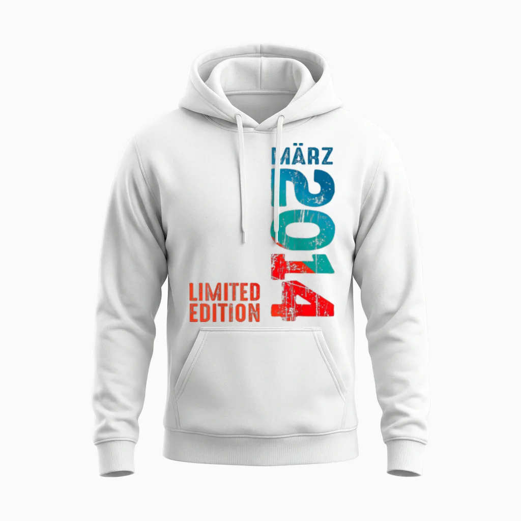 Legendär Seit März 2014 Geburtstag Limited Edition 2014 Unisex Hoodie in White