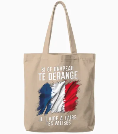 French Patriot Flag Je T'aide T'aide á Faire Tes Suites Tote Bags - Natural