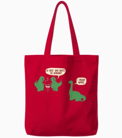 Dinosaur Bbq Tote Bags - Red