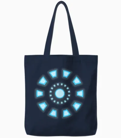 Marvel Studios Iron Man Tony Stark Arc Reactor Classic Tote Bags - Navy