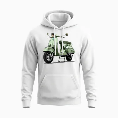 Motorroller Mofa Moped Scooter Rollerfahrer Geschenke Unisex Hoodie - White