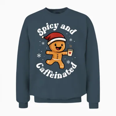 Spicy and Caffeinated Coffee Women Gingerbread Christmas Unisex Sweatshirt - Dark Heather