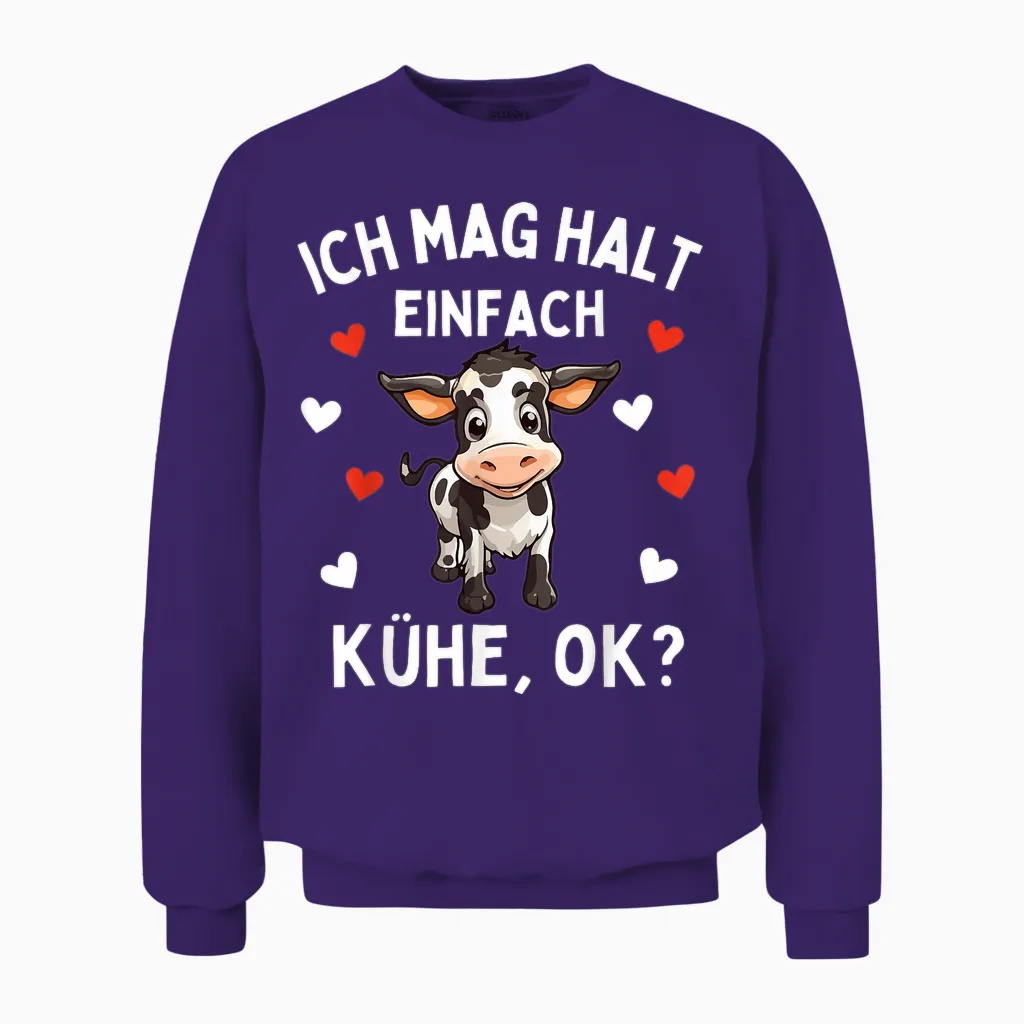 Ich Mag Halt Einfach Kühe - Lustiges Bauerin Landwirtin Kuh Unisex Sweatshirt in Purple