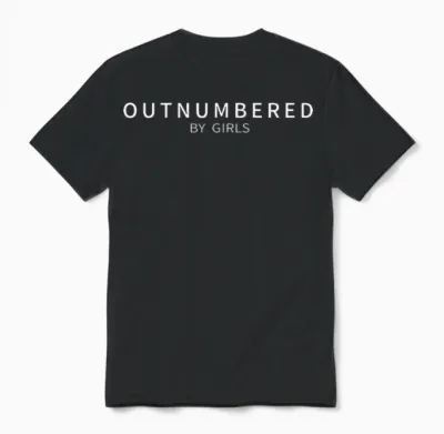 Outnumbered by Girls Funny Dad of Daughters Father's Day Unisex T-Shirt - Black