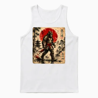 Samurai Bigfoot Warrior Art Japonais Anime Bigfoot Samourai Unisex Tank Top - White