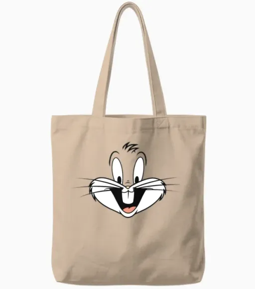 Looney Tunes Bugs Bunny Costume Tote Bags in Natural
